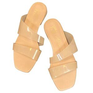 Naturalizer Illuminate Clear-Beige 2-Strap Cushioned Sandal 7M #336H